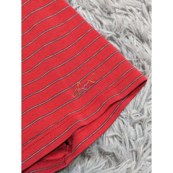 Greg Norman Play Dry Golf Polo Shirt Mens Size Large L‎ Red Gray Striped - Picture 7 of 9